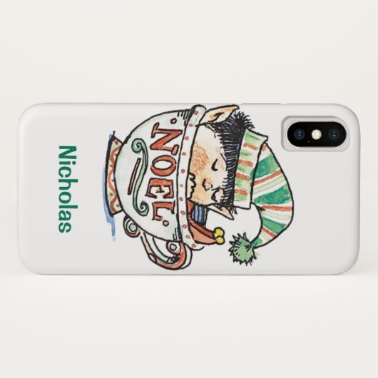 お茶のカップに眠る、かわいいマンガのクリスマス小妖精や小人|過去記事 Case-Mate iPhoneケース (裏面(横))