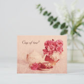 お茶のカップ – 素朴なルックティーカップ ポストカード (スタンド正面)