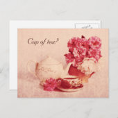 お茶のカップ – 素朴なルックティーカップ ポストカード (正面/裏面)