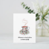 お茶のスローガンに疲れている人 – 人生に疲れている ポストカード (スタンド正面)