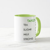 お茶のチェックボックスのマグパーソナライズされたの好み マグカップ (正面右)