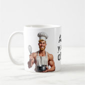 お茶のノベルティギフトオフィスおもしろいのAM コーヒーマグカップ (左)