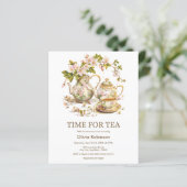 お茶のバジェット時間春ベビーシャワー招待状 (スタンド正面)