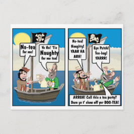 お茶のバッグの冗談。 ポストカード