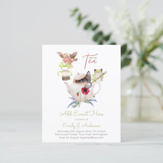 お茶のパーティの招待状のイベント予算 (スタンド正面)