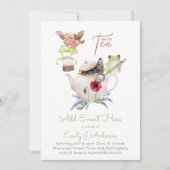 お茶のパーティの招待状のイベント予算 (正面)