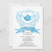 お茶のパーティーお洒落ブライダルシャワーへの招待 招待状 (正面)