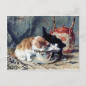 お茶のパーティーを持つ2匹 ポストカード (正面)
