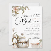 お茶のパーティーエレガントブライダルシャワーへの招待 招待状 (正面)