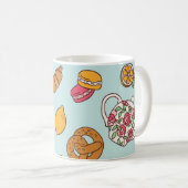 お茶のパーティー、お菓子シームレス背景。 コーヒーマグカップ (正面右)