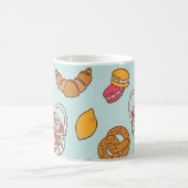 お茶のパーティー、お菓子シームレス背景。 コーヒーマグカップ (中央)