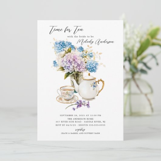 お茶のブライダルシャワーの招待状 招待状 (スタンド正面)