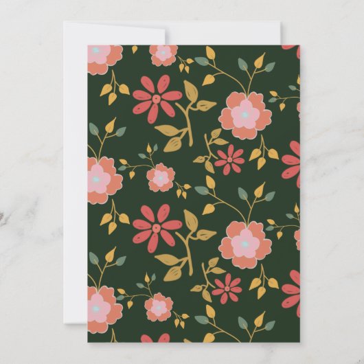 お茶のベビー醸造の妊娠の発表をこぼす 招待状 (裏面)