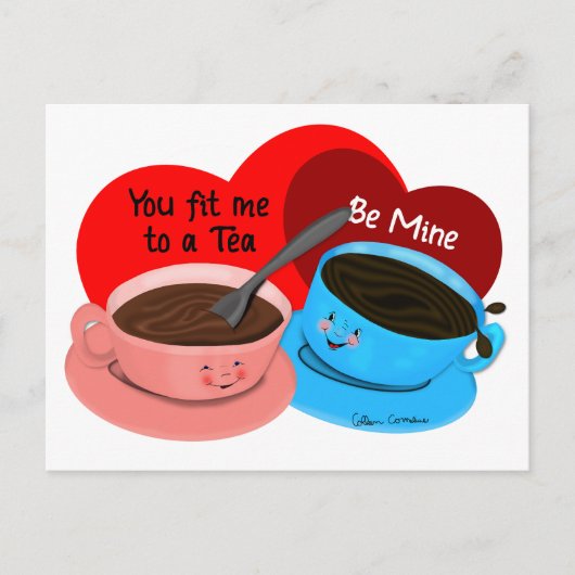 お茶のレトロ漫画のバ感じンタン ポストカード (正面)