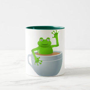 お茶の中のカエル ツートーンマグカップ