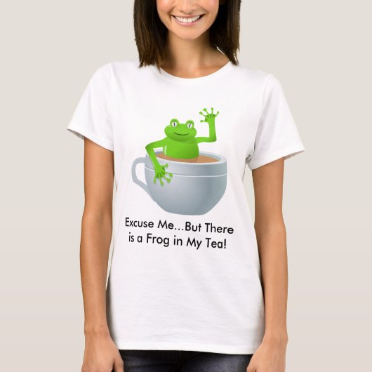 お茶の中のカエル Tシャツ (正面)