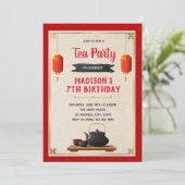 お茶の中国のテーマパーティーへの招待 招待状 (スタンド正面)