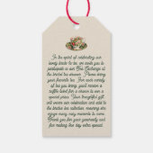 お茶の交換リクエストのエンクロージャカード – お茶のバッグの形状 ギフトタグ (裏面)