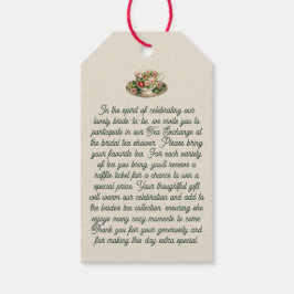 お茶の交換リクエストのエンクロージャカード – お茶のバッグの形状 ギフトタグ