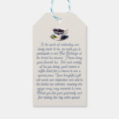 お茶の交換リクエストのエンクロージャカード – お茶のバッグの形状 ギフトタグ (裏面)