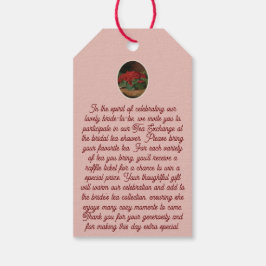 お茶の交換リクエストのエンクロージャカード – お茶のバッグの形状 ギフトタグ