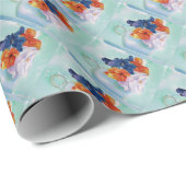 お茶の入ったパンジー ラッピングペーパー (ロールコーナー)