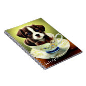 お茶の子のかわいい子犬 ノートブック (右側)