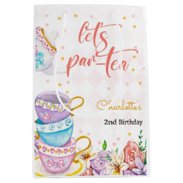 お茶の子供の誕生日 ミディアムペーパーバッグ