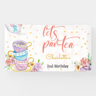 お茶の子供の誕生日 横断幕
