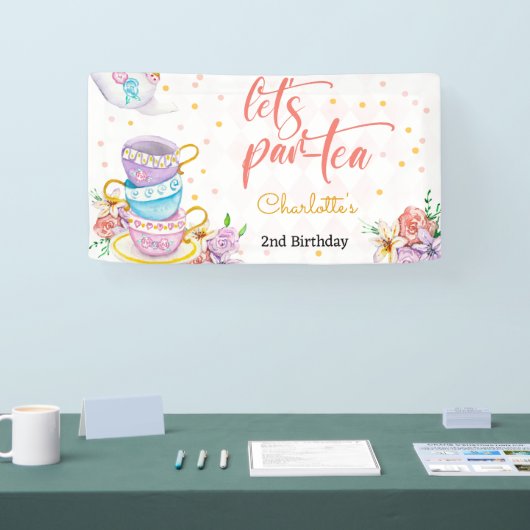 お茶の子供の誕生日 横断幕 (トレードショー)