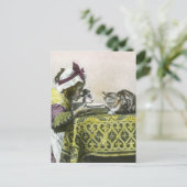 お茶の子猫ヴィンテージビクトリアンパーティー ポストカード (スタンド正面)