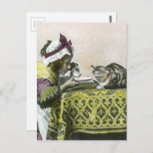 お茶の子猫ヴィンテージビクトリアンパーティー ポストカード (正面/裏面)