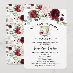 お茶の完璧なマッチ 紅茶のブライダルシャワー マルサラ 招待状