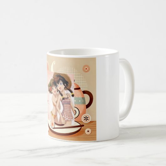 お茶の愛好家のための居心地の良い漫画モダンティーセット – & Tre コーヒーマグカップ (正面右)