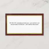 お茶の摘み離れみ |ウッド縁ど 名刺 (裏面)