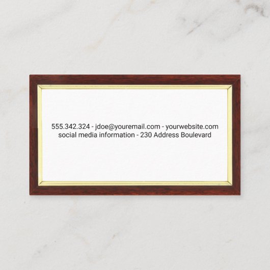 お茶の摘み離れみ |ウッド縁ど 名刺 (裏面)