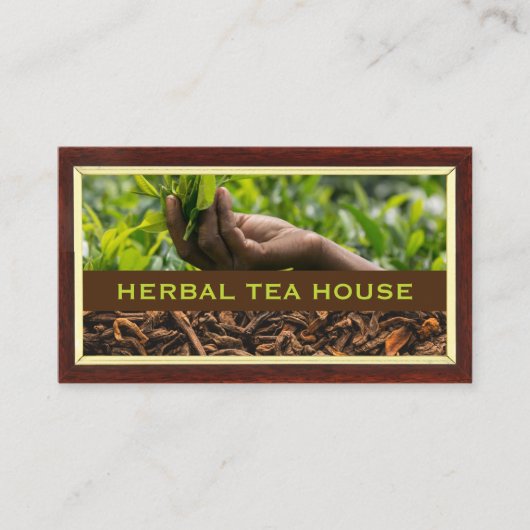 お茶の摘み離れみ |ウッド縁ど 名刺 (正面)