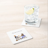 お茶の時間お茶のスローガンお友達の友情 スクエアペーパーコースター (インサイチュ)