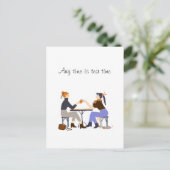 お茶の時間お茶のスローガンお友達の友情 ポストカード (スタンド正面)