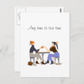 お茶の時間お茶のスローガンお友達の友情 ポストカード (正面/裏面)