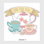 お茶の時間かわいいヴィンテージEnglishティーカップティーポット シール (シート)
