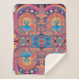 お茶の時間だよアリス シェルパブランケット