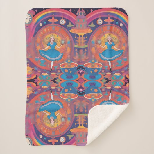 お茶の時間だよアリス シェルパブランケット (正面)