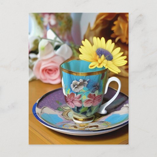 お茶の時間だ!招待状 ポストカード (正面)