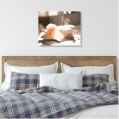 お茶の時間と良い本 キャンバスプリント (インサイチュ (寝室))