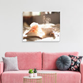 お茶の時間と良い本 キャンバスプリント (インサイチュ (リビング))