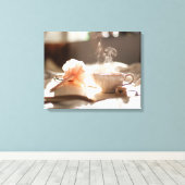 お茶の時間と良い本 キャンバスプリント (インサイチュ (ウッドフロア))