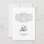 お茶の時間の水彩花のウェディングシャワー サンキューカード (裏面)