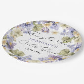 お茶の時間の水彩花の花嫁シャワー ペーパープレート (アングル)