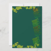 お茶の時間の緑の湯飲み 50歳の誕生日 招待状 (裏面)